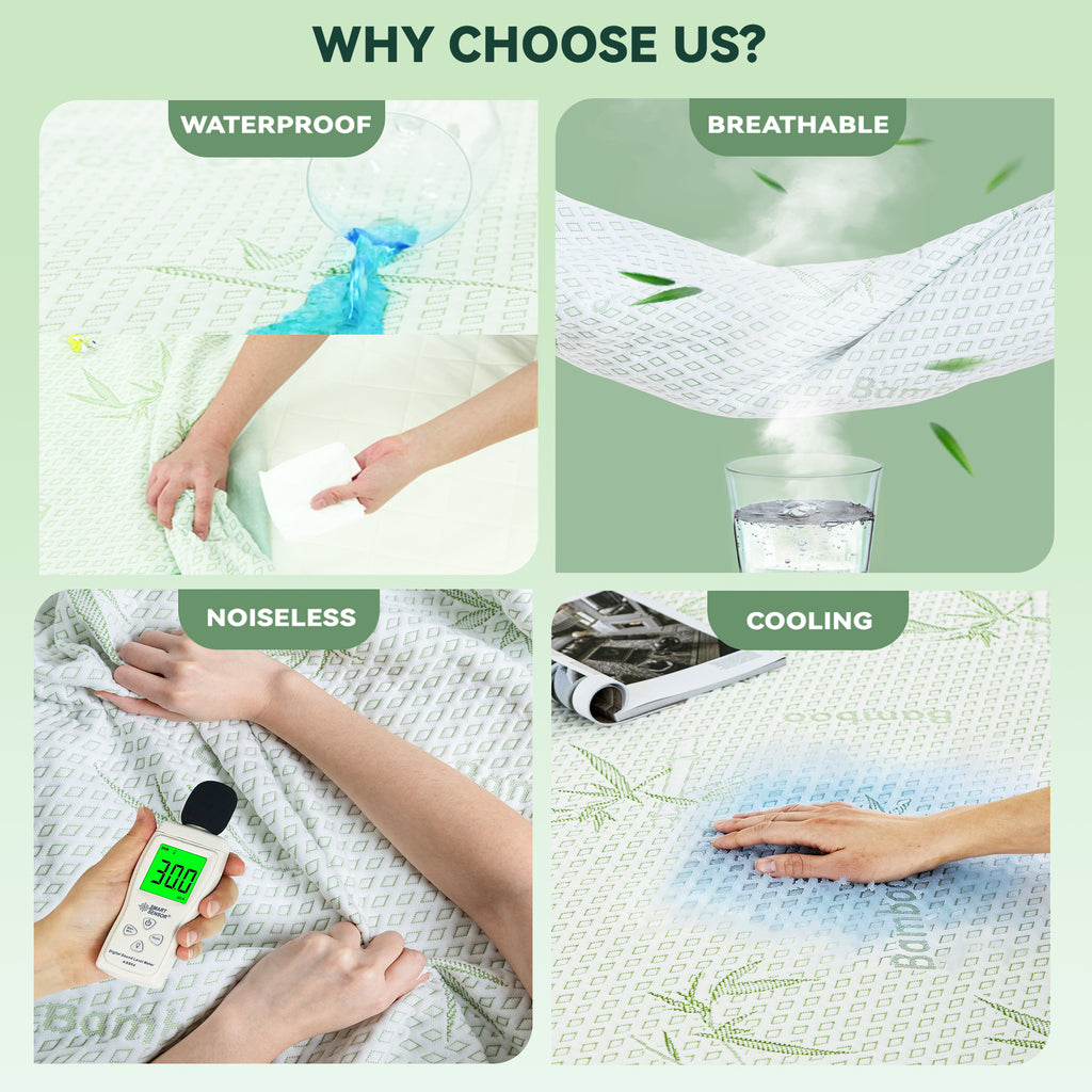 Waterproof Mattress Protector, Rayon Made from Bamboo