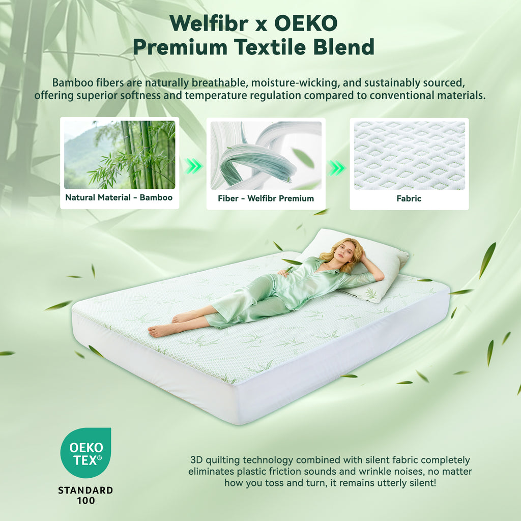 Waterproof Mattress Protector, Rayon Made from Bamboo