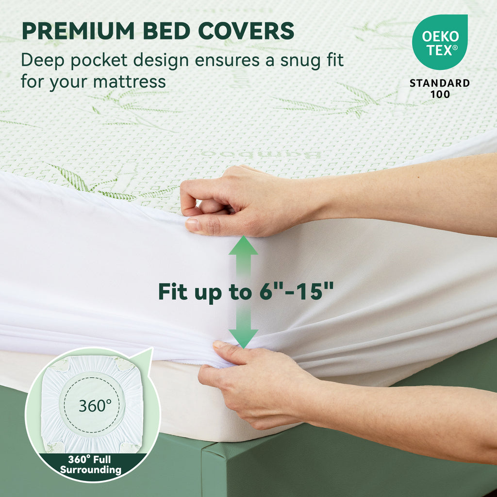 Waterproof Mattress Protector, Rayon Made from Bamboo