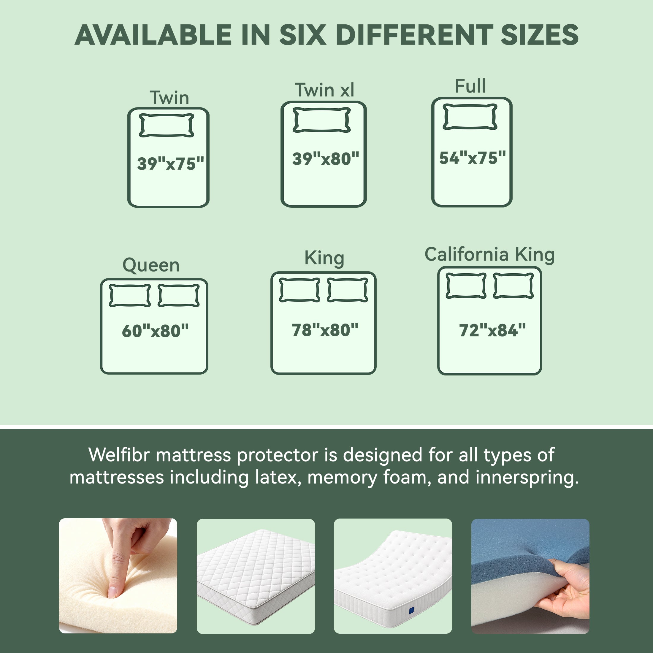 Waterproof Mattress Protector, Rayon Made from Bamboo